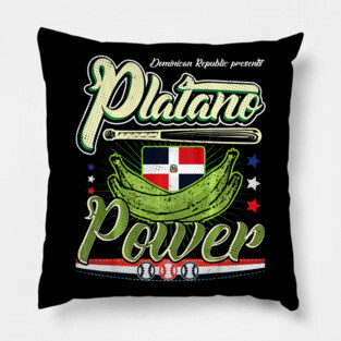 Dominican Republic Baseball Platano Power Flag Pillow