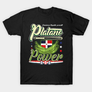 Dominican Republic Baseball Platano Power Flag T-Shirt