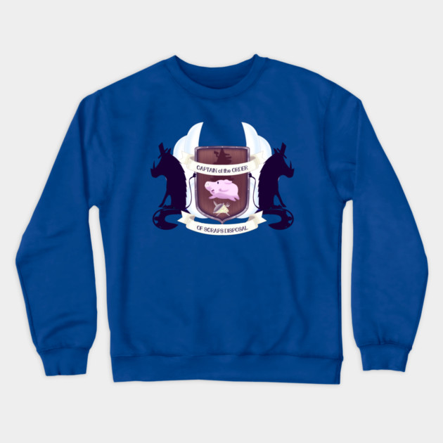CAPTAIN OF THE ORDER OF THE SCRAPS DISPOSAL Crewneck Sweatshirt by droidmonkey