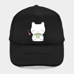 Cute Coffee Cat T-Shirt Hat