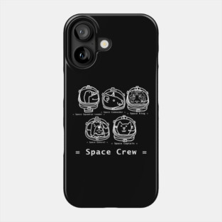 Sci Fi White Line Drawing Space Crew Astronaut Animals Phone Case