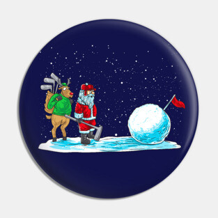 Golf Santa Claus Golfer Golfing Christmas Pin
