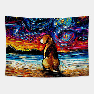 Beagle Night 2 Tapestry
