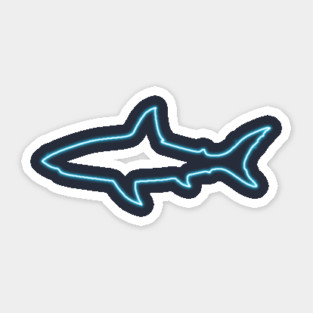 Neon Great White Shark Sticker