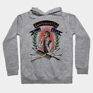 Old School Gentlemen's Club Barber Shop Tattoo Design Hoodie