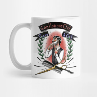 Old School Gentlemen's Club Barber Shop Tattoo Design Mug