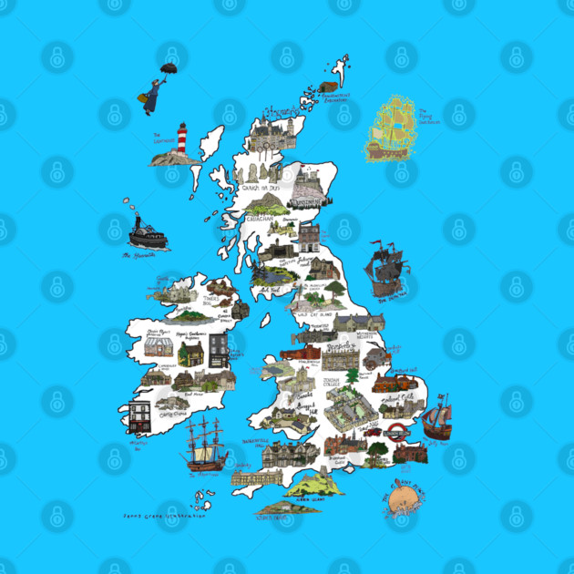 A Literary Map of the UK and Ireland by JennyGreneIllustration