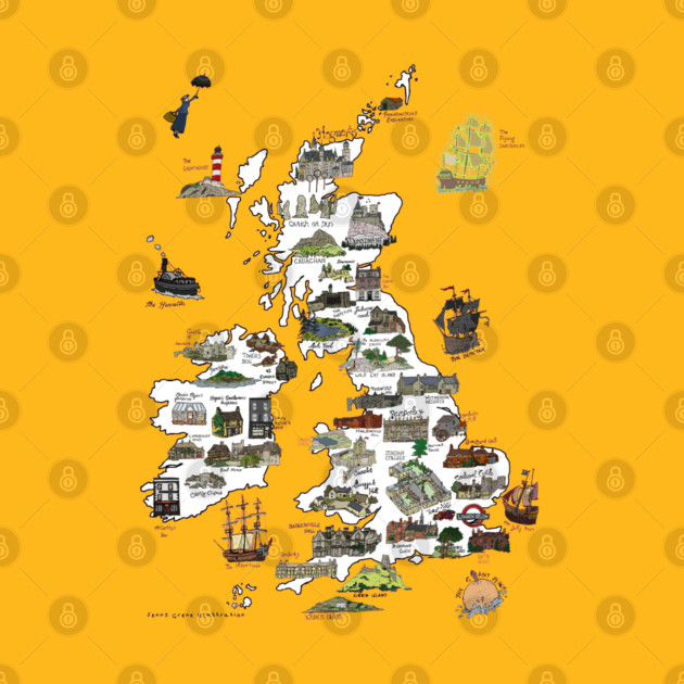 A Literary Map of the UK and Ireland by JennyGreneIllustration