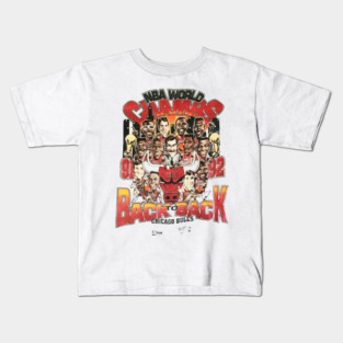 Vintage 1992 Chicago Bulls Championship Caricature Shirt Kids T-Shirt