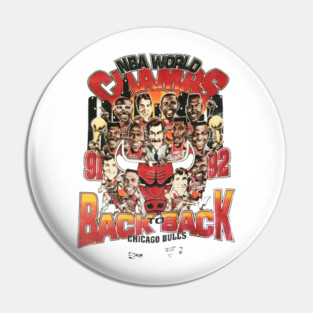 Vintage 1992 Chicago Bulls Championship Caricature Shirt Pin