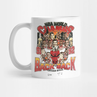 Vintage 1992 Chicago Bulls Championship Caricature Shirt Mug