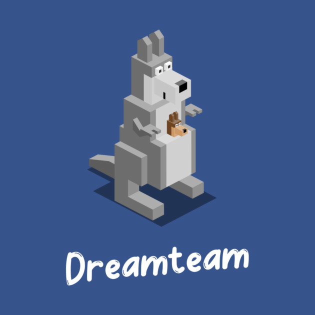 Kangaroo mother and baby dreamteam pregnancy announcement by Lovebubble Letters