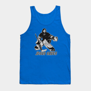 Jesus Saves Hockey Goalie Tank Top