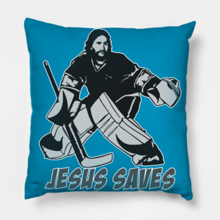 Jesus Saves Hockey Goalie Pillow