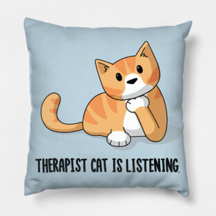 Therapist Cat Pillow