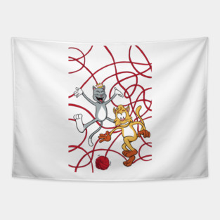 Cats At Play Tapestry