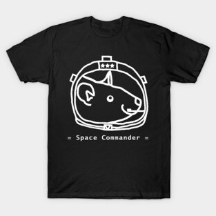 White Line Space Commander Purple Rat Portrait T-Shirt