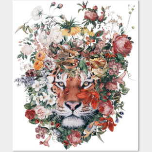 Flower Tiger Posters and Art