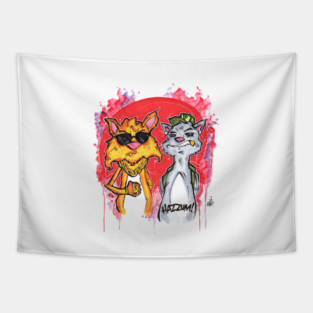 Gangsta Kitties Tapestry