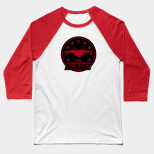 F-22 Raptor Patch Baseball T-Shirt