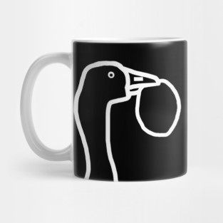 White Line Goose Stealing an Easter Egg Minimal Portrait Mug