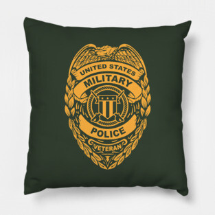 U.S. Military Police Veteran Gold Badge Pillow