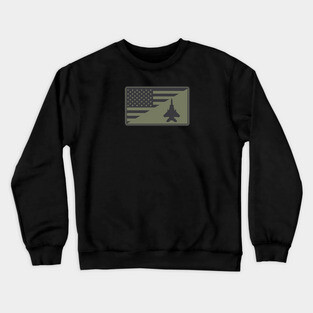F-15 Eagle US Flag Patch (subdued) Crewneck Sweatshirt