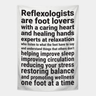 Reflexologists are foot lovers (black) Tapestry
