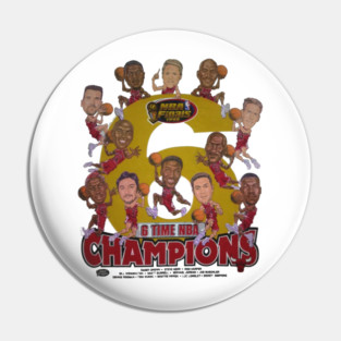 Vintage 1998 Chicago Bulls Championship Caricature Shirt Pin