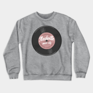 Nashville Music City Vinyl Tennessee Crewneck Sweatshirt