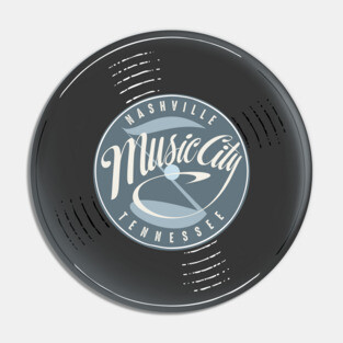 Nashville Music City Tennessee Vinyl Vintage Pin