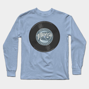 Nashville Music City Tennessee Vinyl Vintage Long Sleeve T-Shirt