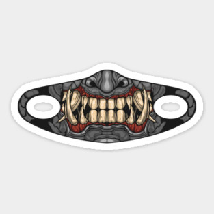 Oni Mask Grey Sticker