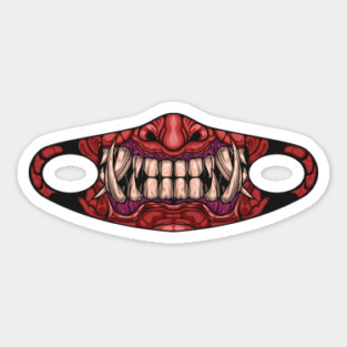Oni Mask Red Sticker