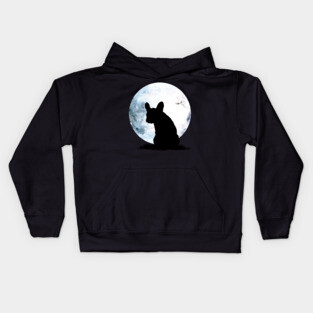 French Bulldog and moon Kids Hoodie