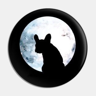 French Bulldog and moon Pin