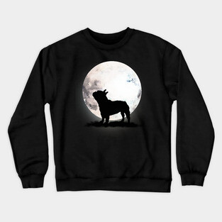 French Bulldog Dog Frenchie Bulldog and moon Crewneck Sweatshirt