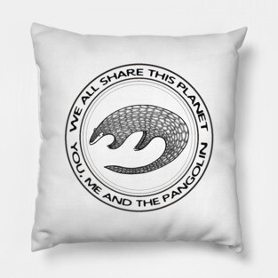 Pangolin - We All Share This Planet - light colors Pillow