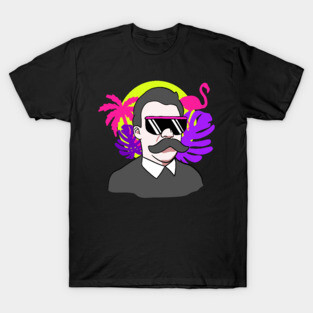 Nietzsche 80s Vaporwave Portrait T-Shirt