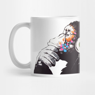 BANKSY DJ Monkey Thinker Mug