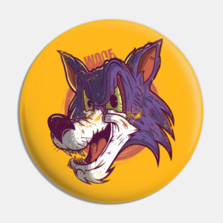 WOLF CARTOONS  Design T-shirt STICKERS CASES MUGS WALL ART NOTEBOOKS PILLOWS TOTES TAPESTRIES PINS MAGNETS MASKS Pin