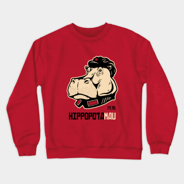 Hippopotamao Crewneck Sweatshirt by dumbshirts