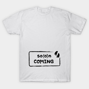 Soon coming & gender revealing pregnancy announcement T-Shirt