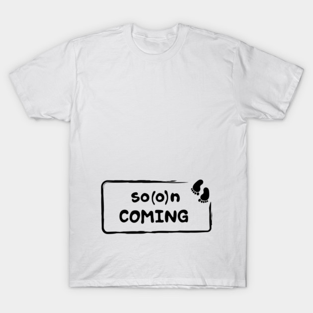 Soon coming & gender revealing pregnancy announcement T-Shirt by Lovebubble Letters