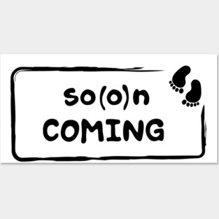 Soon coming & gender revealing pregnancy announcement Posters and Art