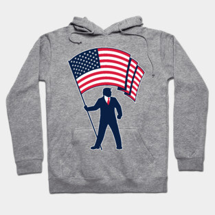 President Trump Bearing the Flag of the USA Hoodie