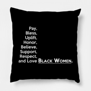 Black Women (White Text) Pillow