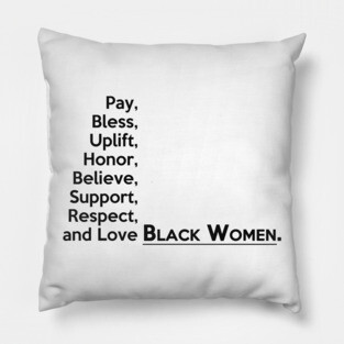 Black Women (Black Text) Pillow
