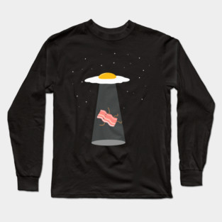 Cool Bacon and Eggs UFO Long Sleeve T-Shirt