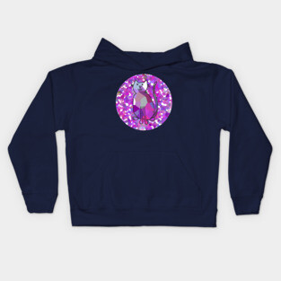 Cat on Purple Circle Kids Hoodie